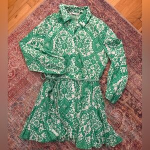 Zara Emerald and White Floral Dress